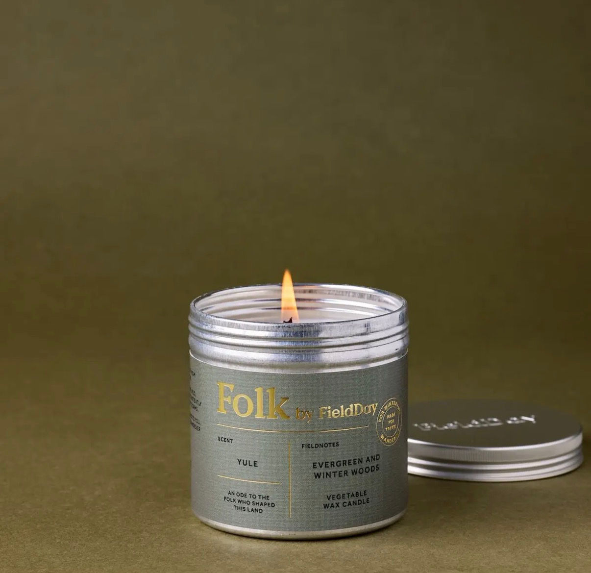 YULE FOLK TIN CANDLE