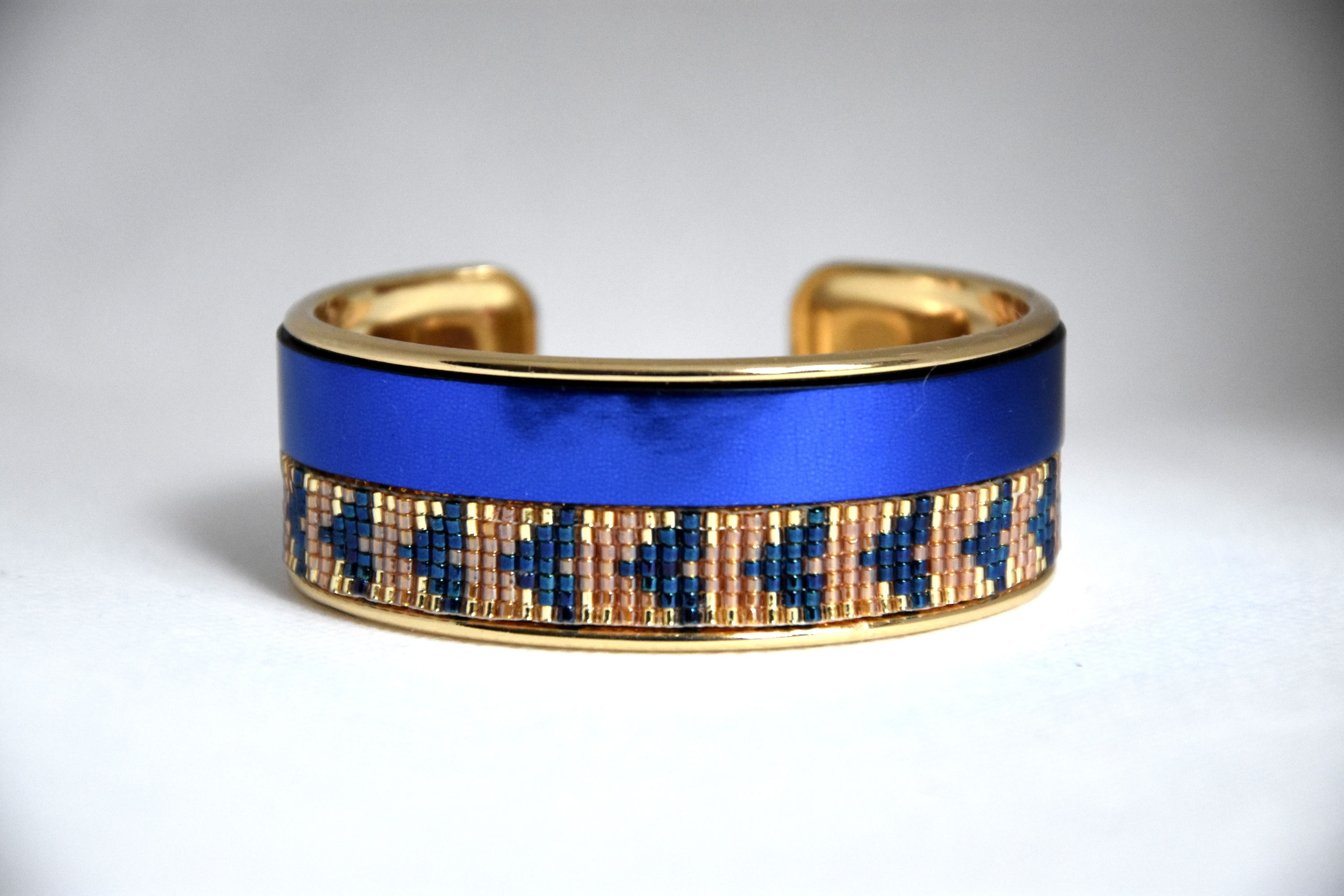 Retro Bleu Miroir et Or