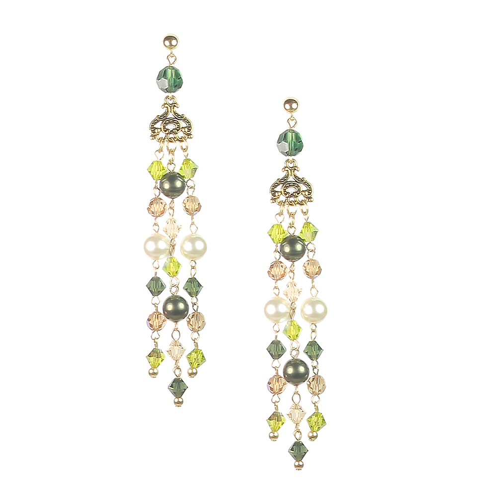 Empire Earrings - Forest Green