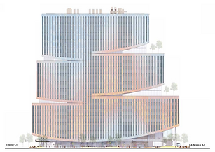 Exterior rendering of 585 Kendall Street building