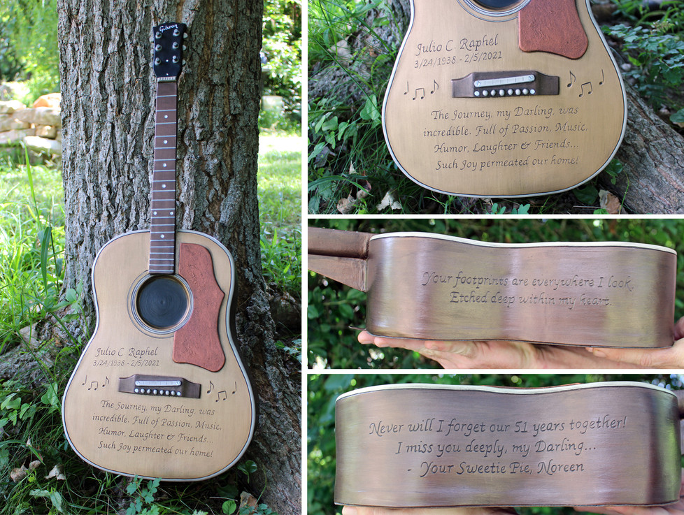 1960s Gibson Acoustic Guitar - Handmade Cremation Urn Memorial Sculpture