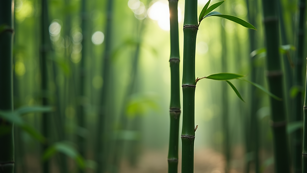 Close-up view of straight lucky bamboo stalks