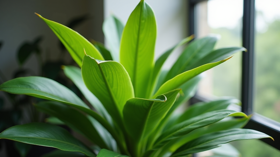 Close-up view of a vibrant indoor plant with lush green leaves