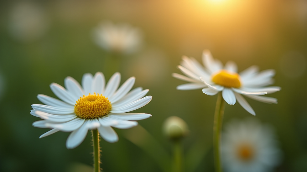 Close-up view of a blooming chamomile plant