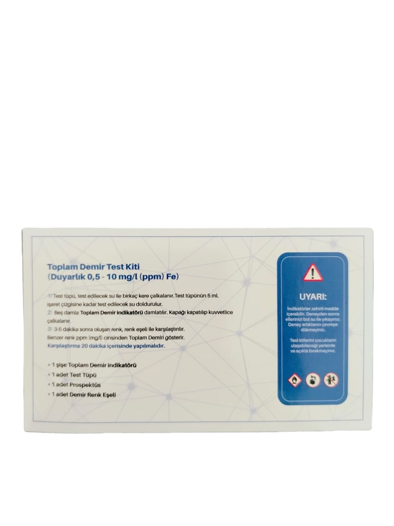 Küçük resim: Sutest Toplam Demir Test Kiti (0,5 – 10 mg/L Fe)