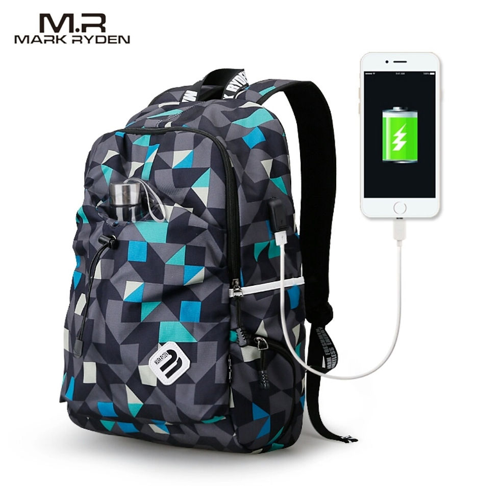 Miniatura: Mochila con cargador USB de colores