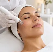 Illustration d’un soin du visage par hydradermabrasion.
