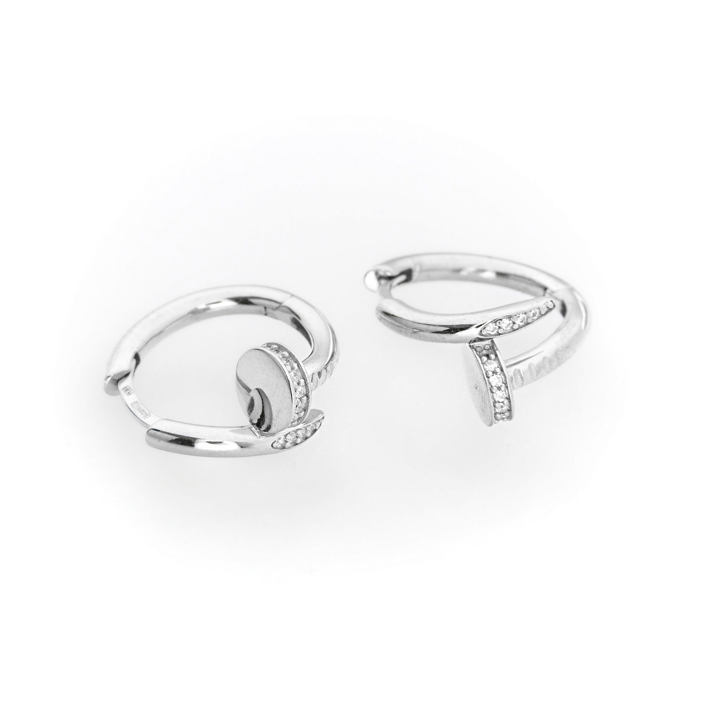 Srebrne kolczyki gwóźdź 