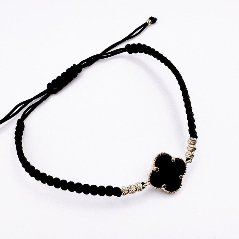 Thumbnail: Bransoletka koniczyna z onyksem