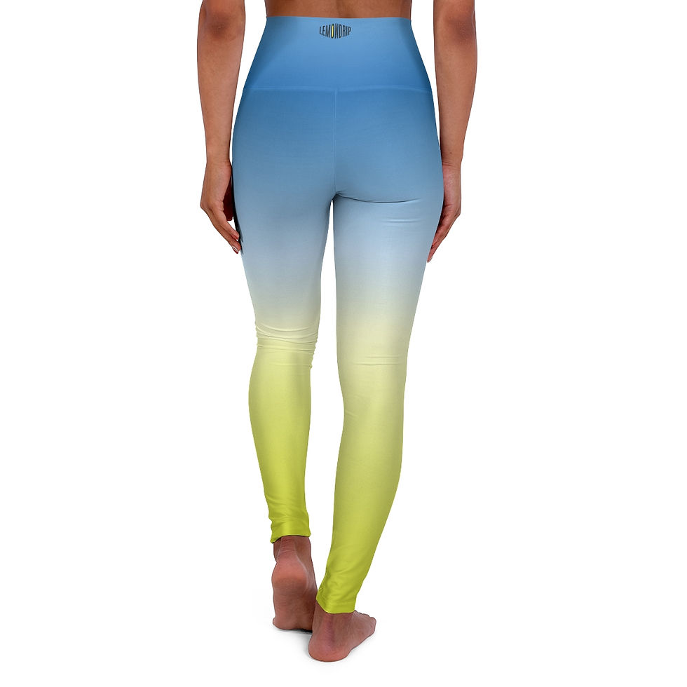 Thumbnail: Blue Berry Lime Ombre High Waisted Yoga Leggings