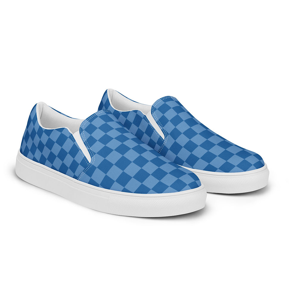 Thumbnail: Women’s Slip-On Canvas Blue on Blue Check