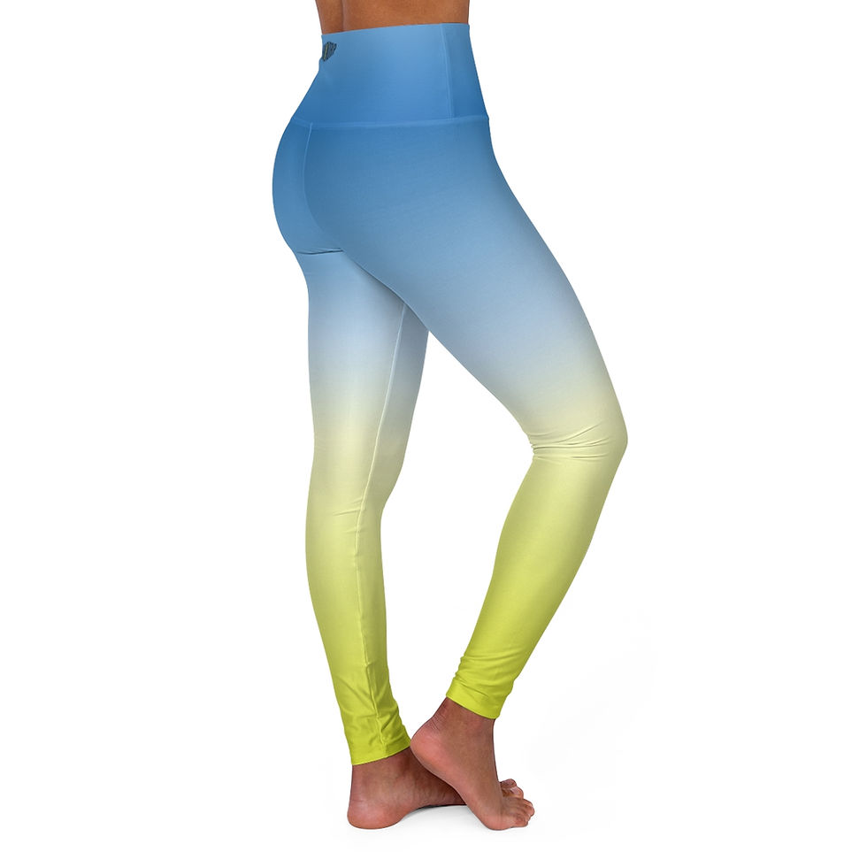Thumbnail: Blue Berry Lime Ombre High Waisted Yoga Leggings
