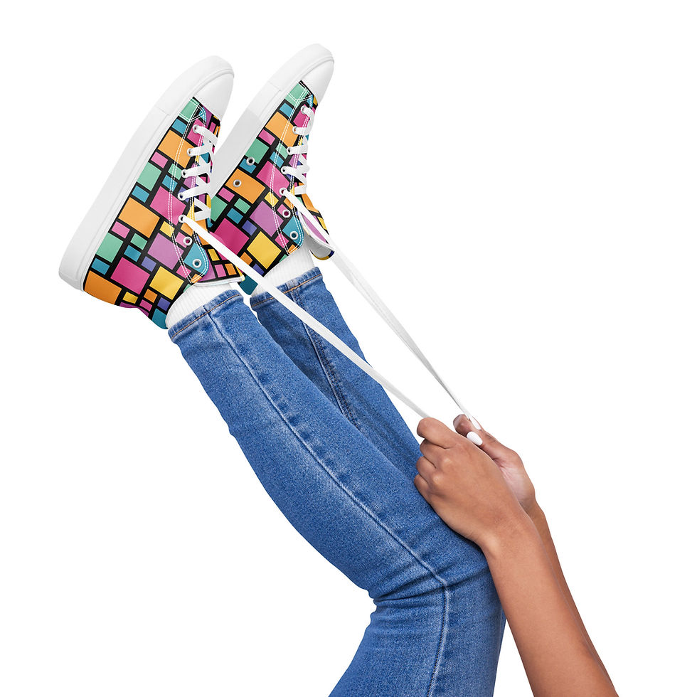 Thumbnail: Color Block Women’s High Top Canvas Shoes