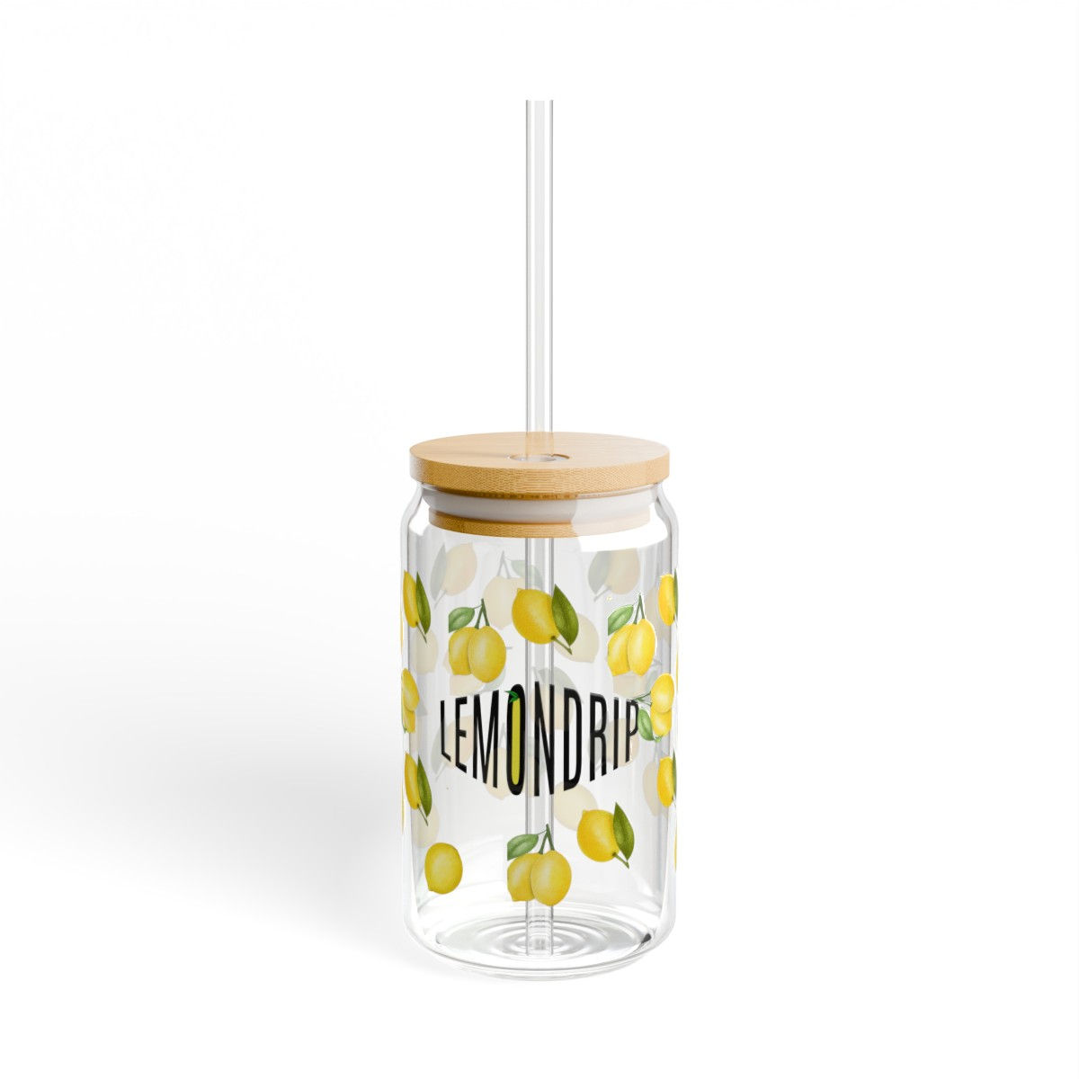 Lemon Drip Libby Sipper Glass, 16oz
