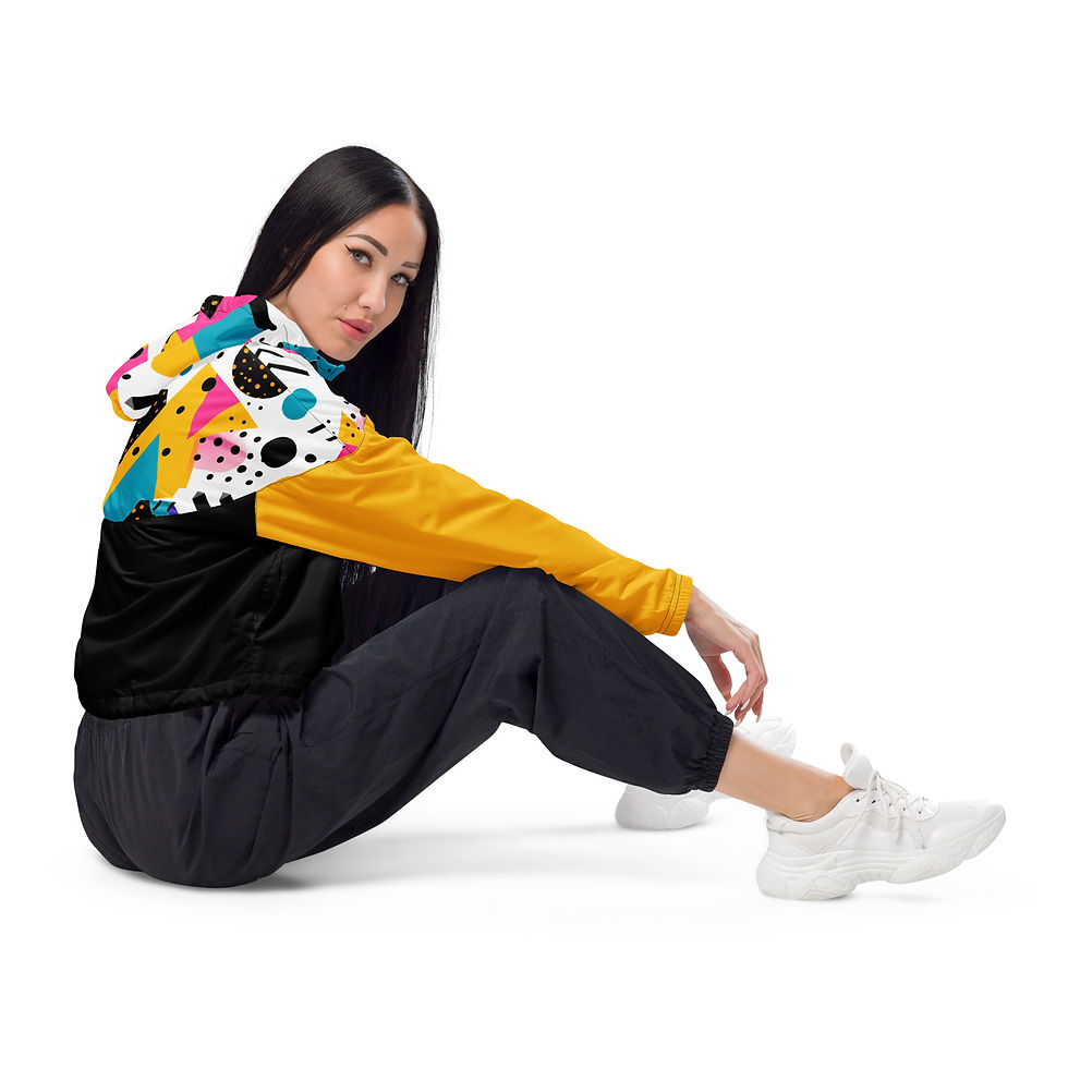 Thumbnail: 90s Vibes Color Block Women’s Cropped Windbreaker