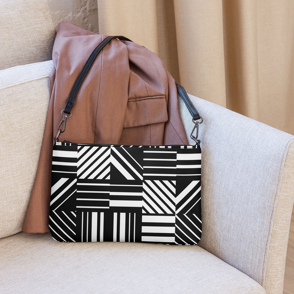 Thumbnail: Modern Black and White Strip Crossbody Bag