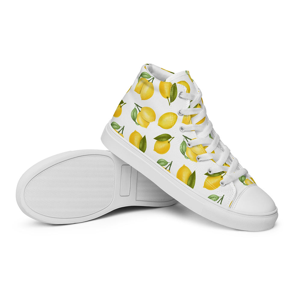 Thumbnail: Lemon Love Women's High Top Canvas Shoes - White