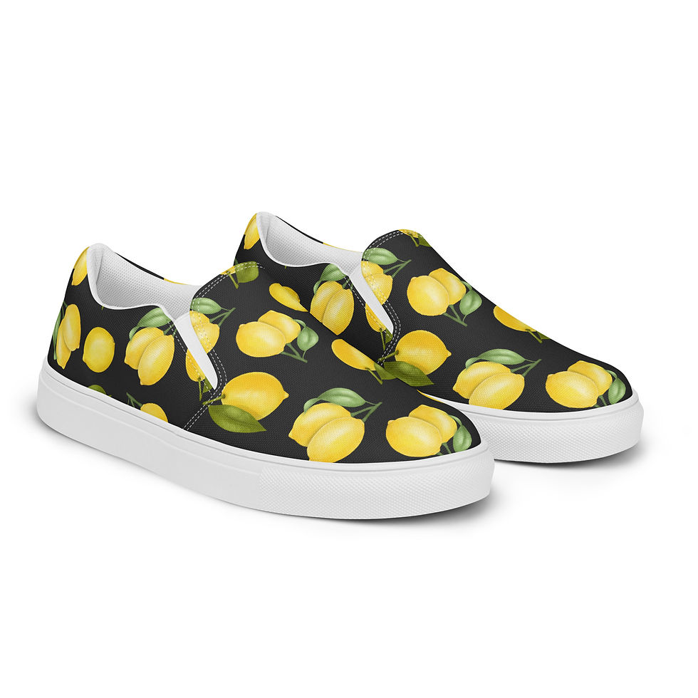 Thumbnail: Lovely Lemon Women’s Slip-On Canvas Shoes - Black
