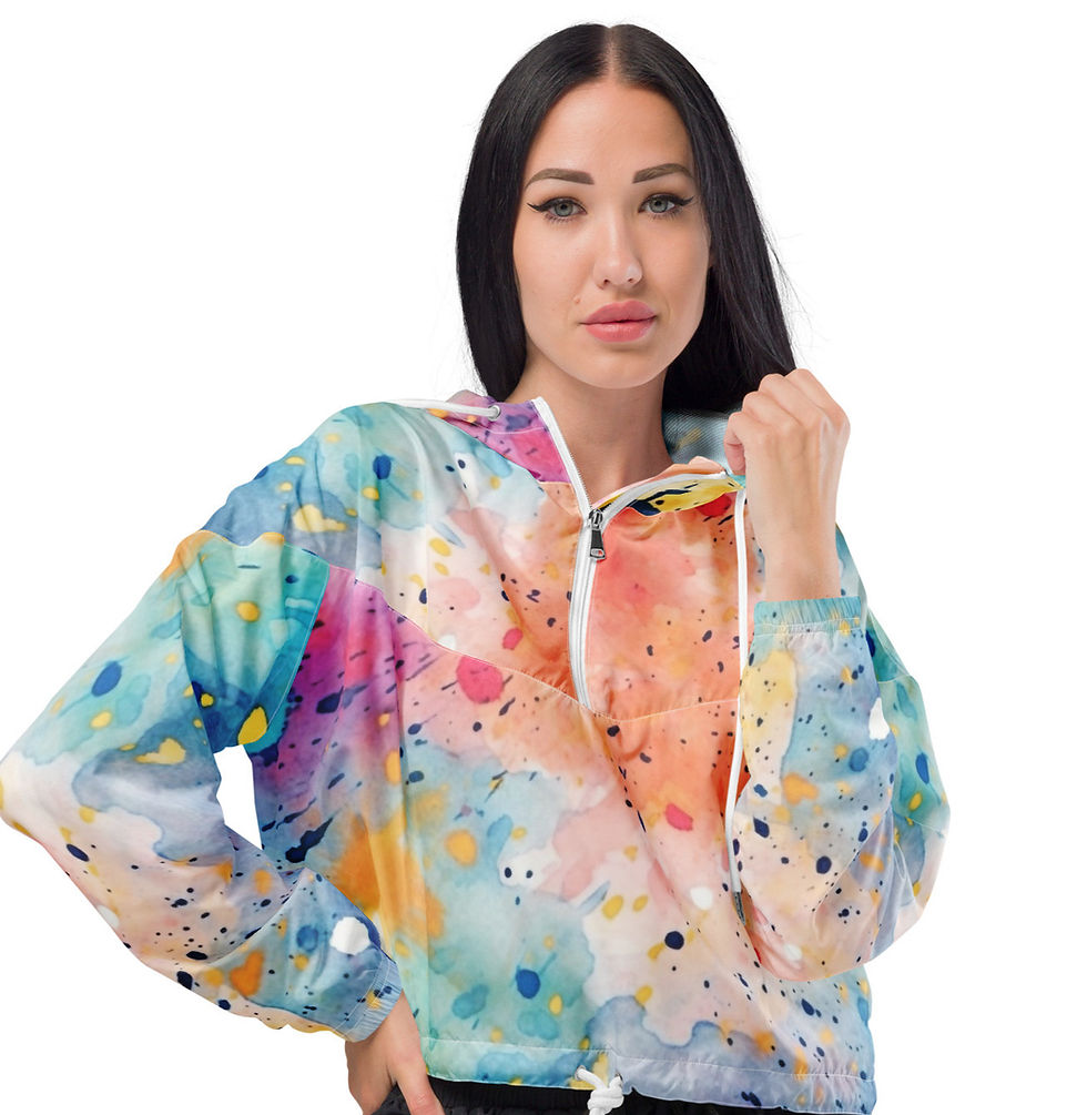 Thumbnail: Pastel Splatter Women’s Cropped Windbreaker