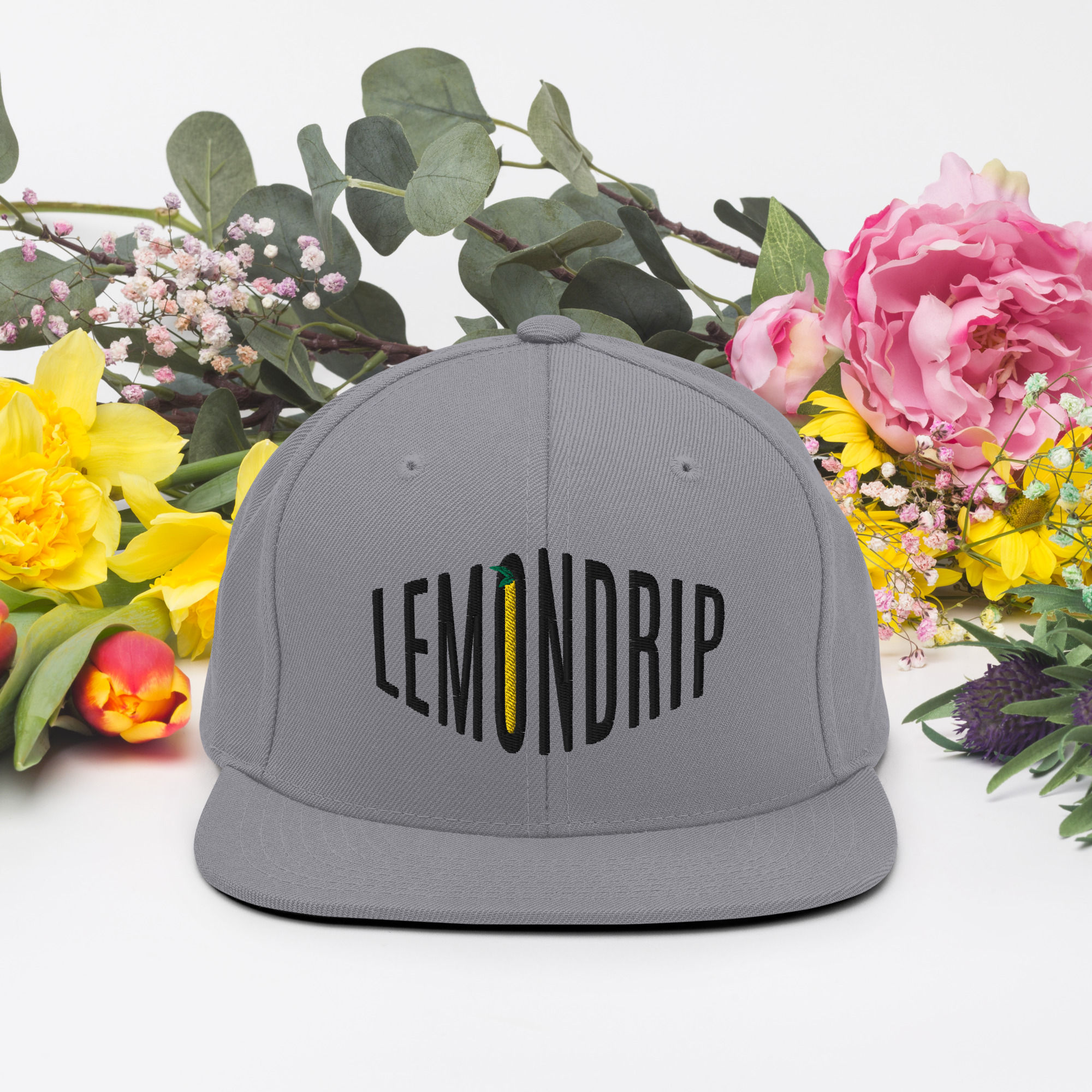 Lemon Drip logo Embroidered Snapback Hat