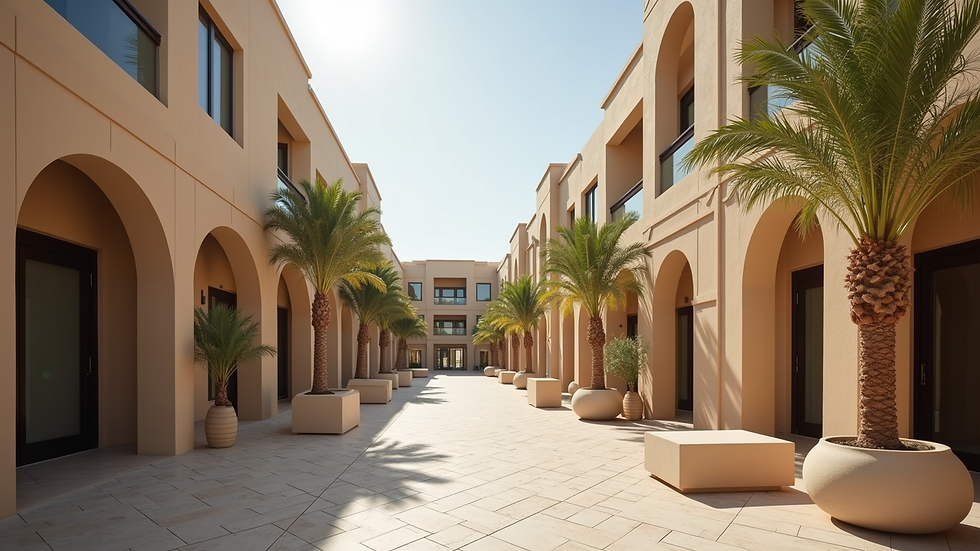 Eye-level view of Inqaba's Elegant Apartments exterior