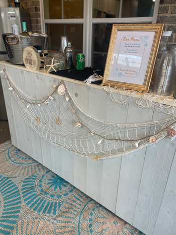 mobile bar decorations for a beach theme 50th birthday party