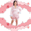 Thumbnail: Dusty Pink Feather Trim Pajama Shorts Set