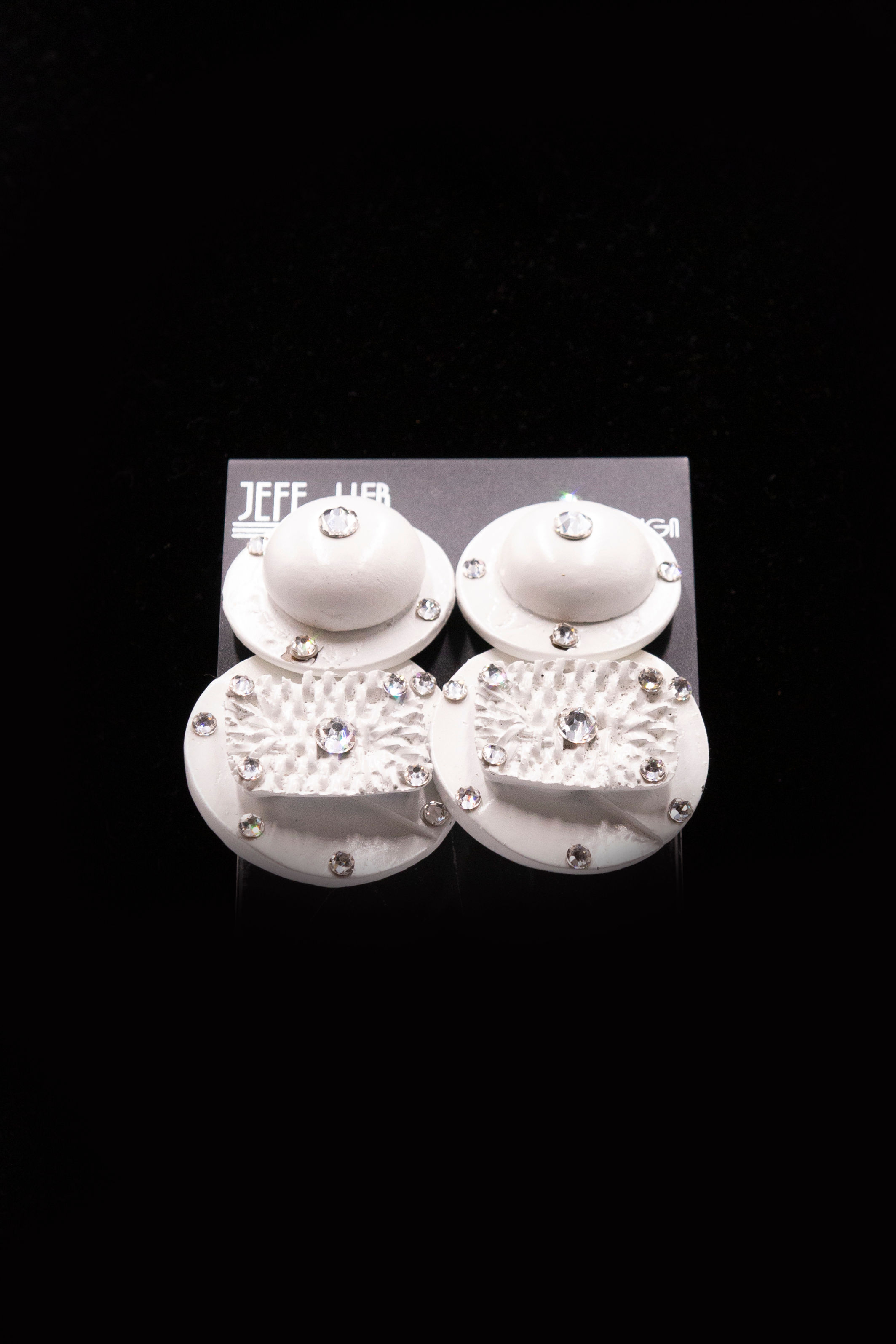 White Clip Earrings
