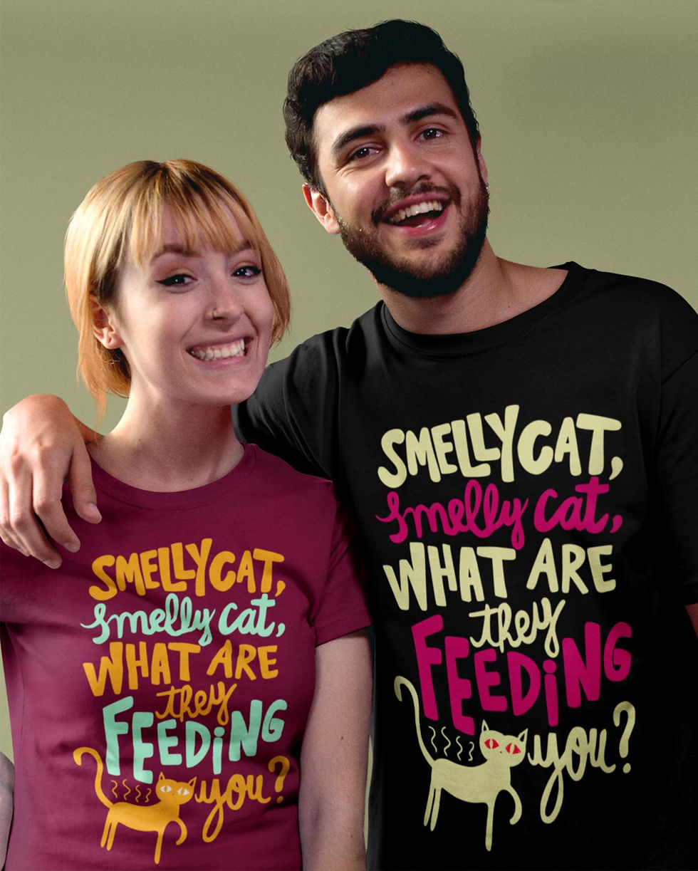 Black 'Smelly Cat' Friends Series T-shirt