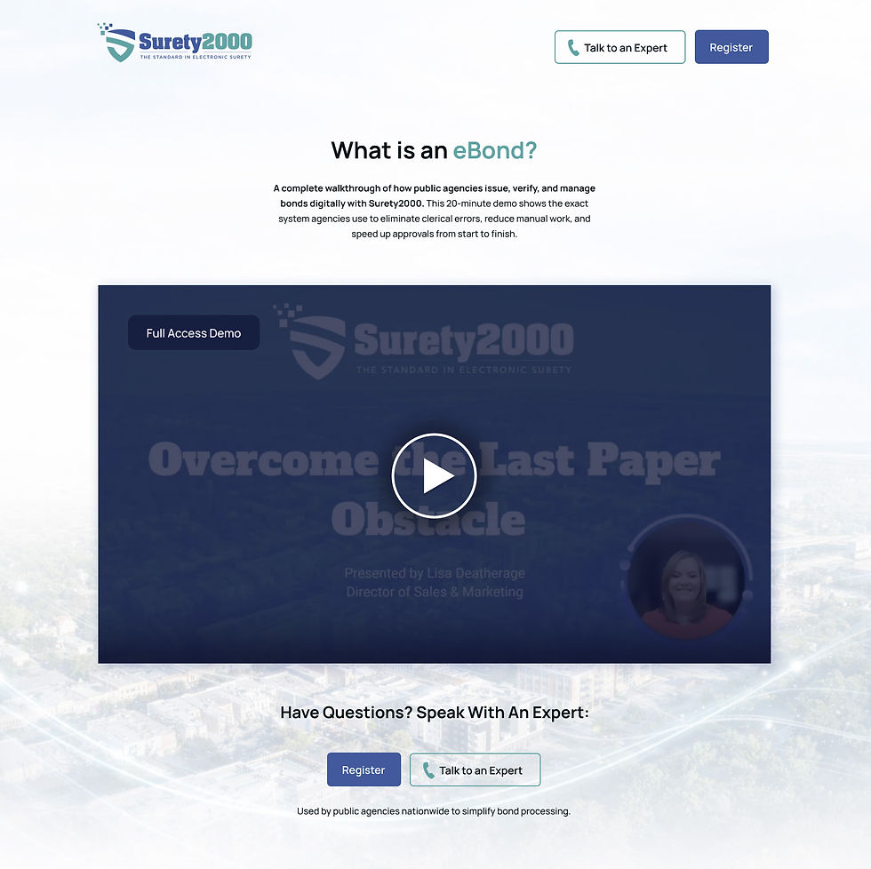 SaaS product demonstration landing page designed for lead generation and product education.
