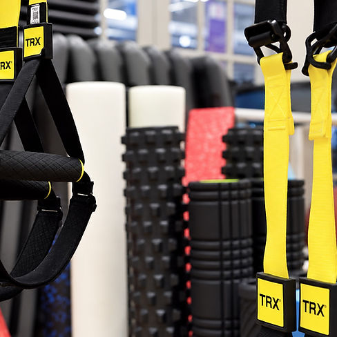 TRX straps and training equipment at the Starck Fitness facility in Naperville.