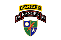 USA Army Ranger and 1st Ranger Battalion insignia.