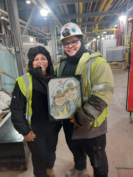 Couple at Work Caricature Portrait