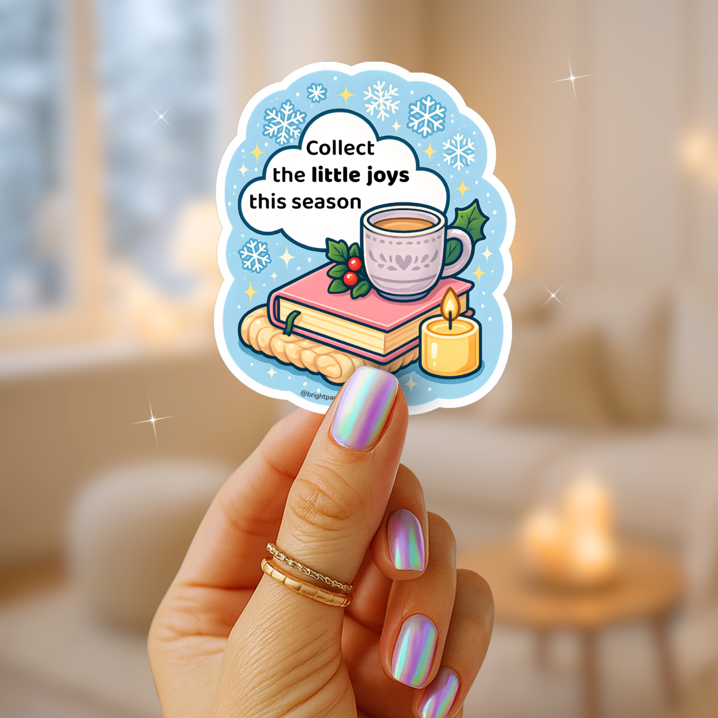 Cozy Winter Joys Vinyl Sticker