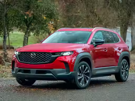 red 2026 Mazda CX-50 Hybrid exterior front three quarter