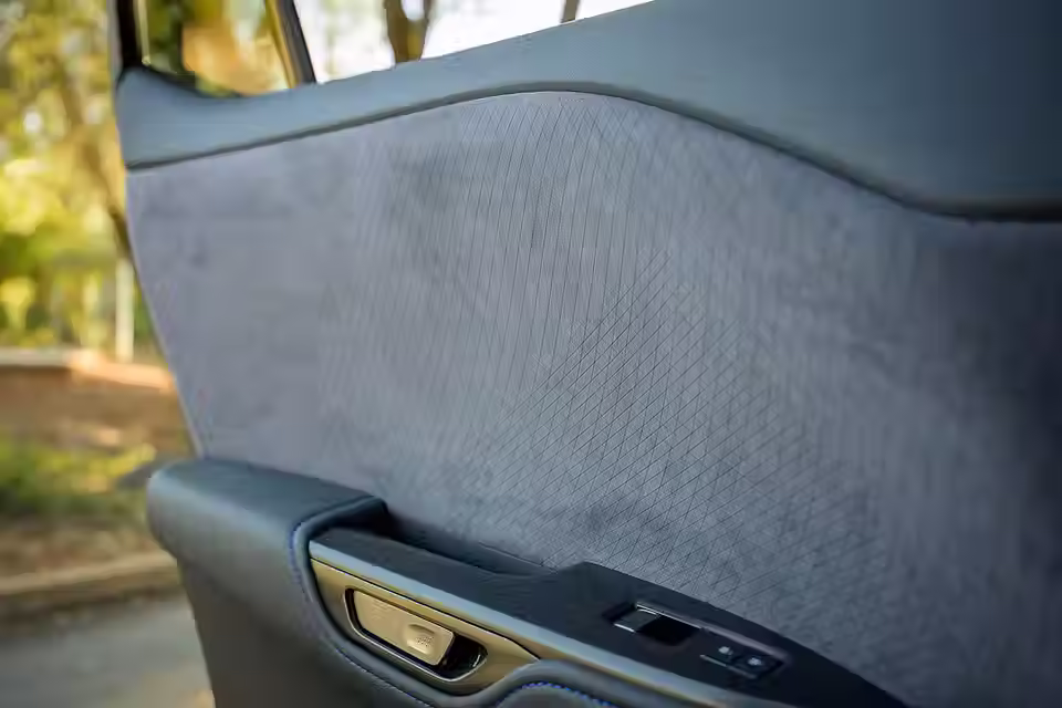2026 Lexus RZ 550e F Sport interior suede door panel