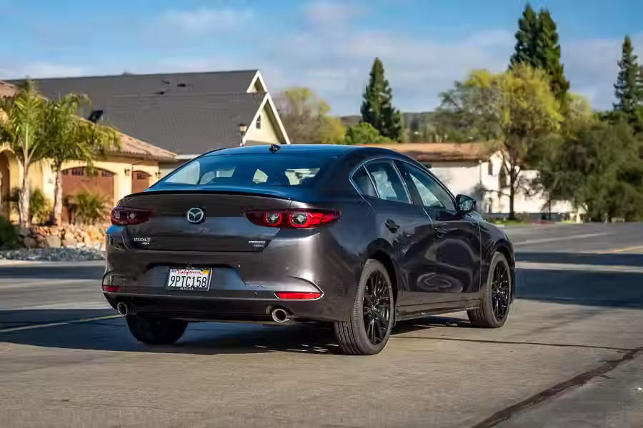 2025 Mazda 3 turbo exterior rear three quarter