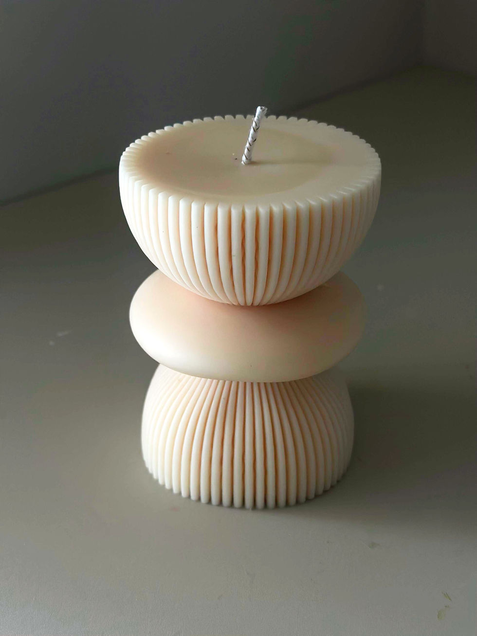 Geometric Striped Candle