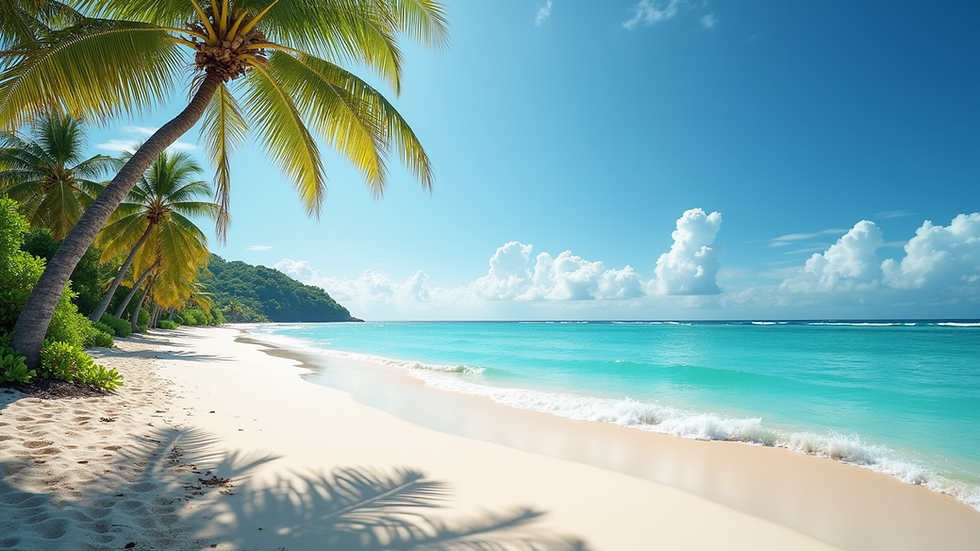 Vista panorámica de una playa tropical con aguas cristalinas