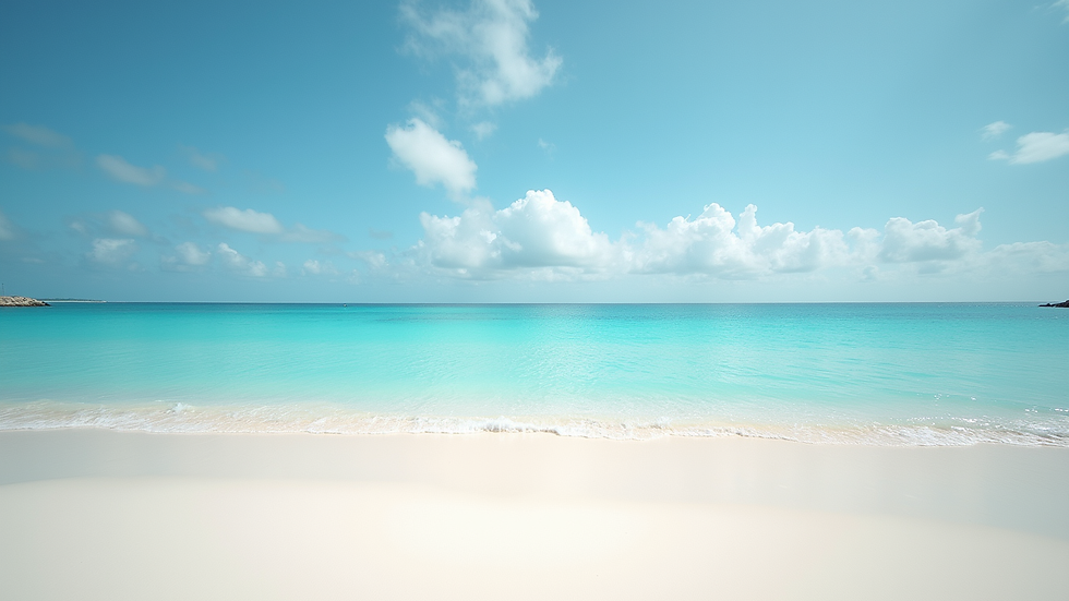 Vista aérea de una playa caribeña con aguas cristalinas y arena blanca