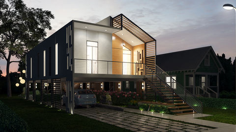 SSPLIT House, affordable, single family, residence, residential, workforce, art in architecture, construction, south florida, real estate, modern, design, flux architects, eddie seymour, edgar gonzalez