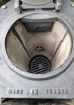 poele a bois godin belle époque émaillé vert majolique