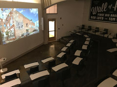 Classroom with a screen