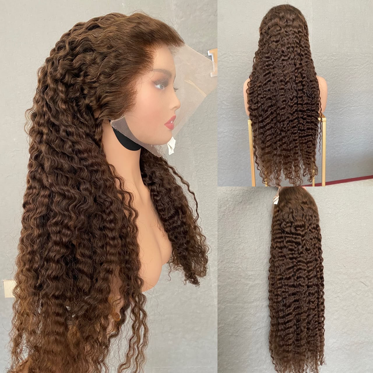 24" 13x4 Brown Burmese Curly Wig