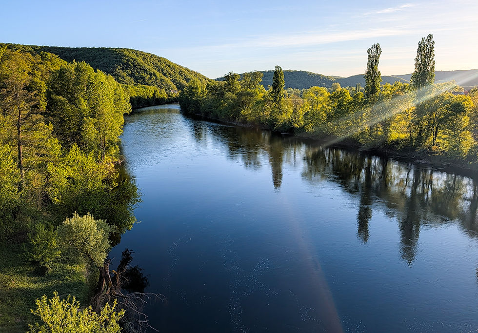 A sweep of the River Dordogne from the windows of Chateau de la Treyne