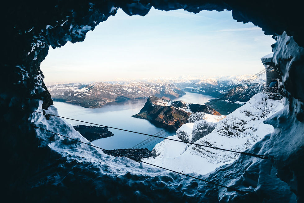Looking down on Lake Lucerne from Mount Pilatus