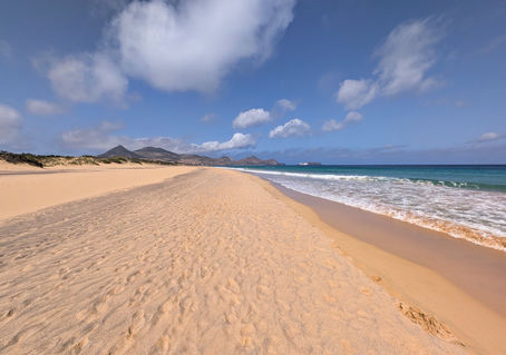 The big sandy beach on Porto Santo, near Madeira