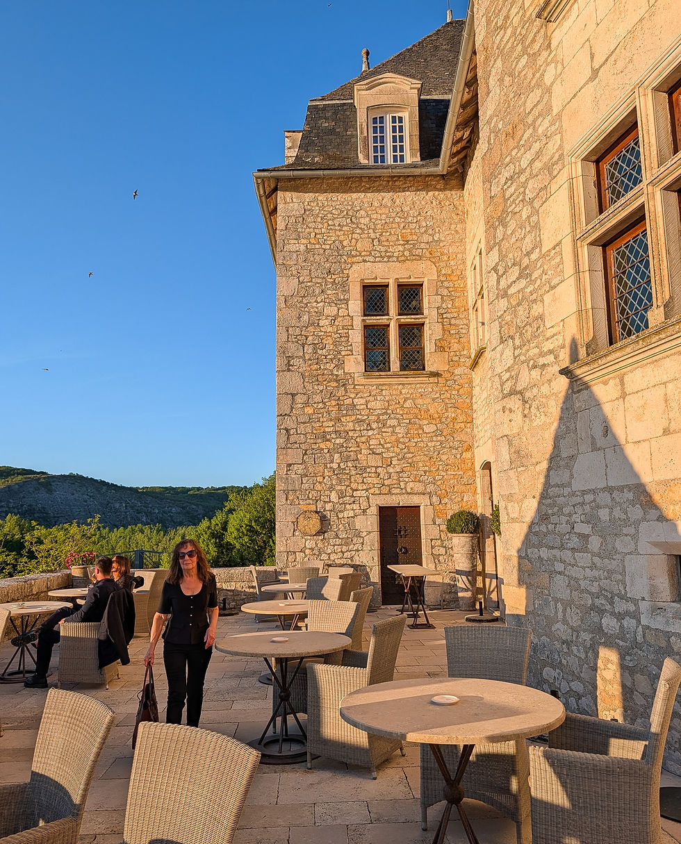 The terrace at Château de la Treyne