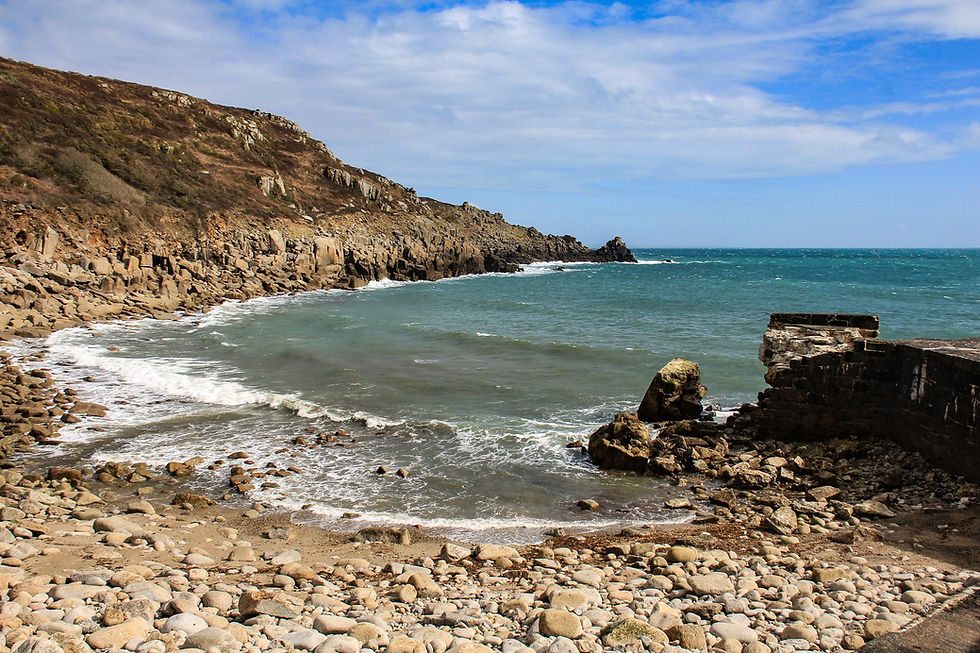 Looking out to sea at Lamorna Cove, Cornwall