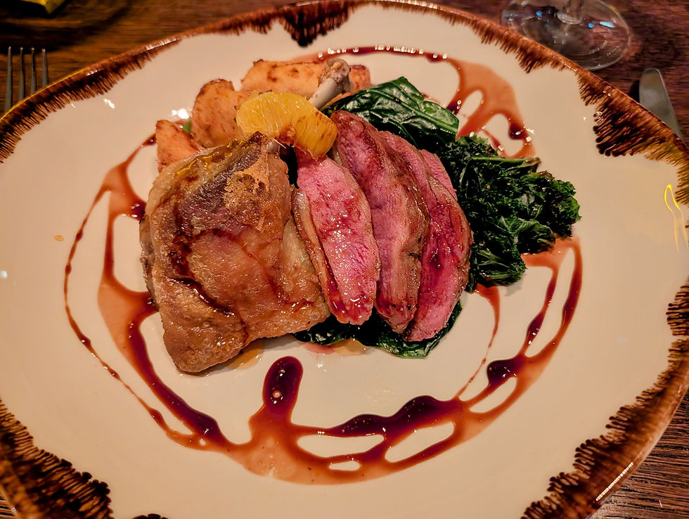 Duo of duck à l'orange, River Grille, Bristol